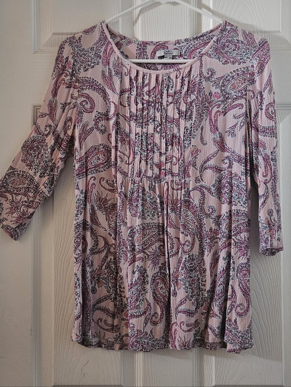 Croft & Barrow Paisley Peasant Blouse